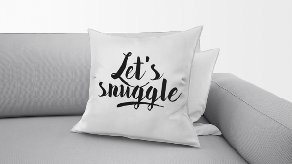 "Let's Snuggle" Throw Pillow Cover (18x18")