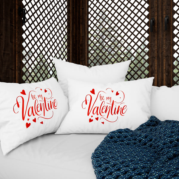 Be My Valentine Red Pillow Cover - Perfect Gift For Couples, Valentines Day Gift, Valentines Décor and Romantic Gift
