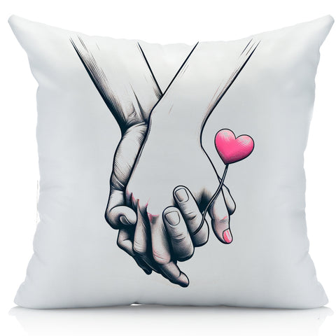 Couple Holding Hands Pillow Cover - Perfect Wedding Gift, Couple Gift, Anniversary Gift.