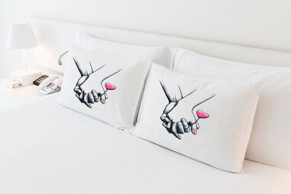 Couple Holding Hands Pillow Cover - Perfect Wedding Gift, Couple Gift, Anniversary Gift.