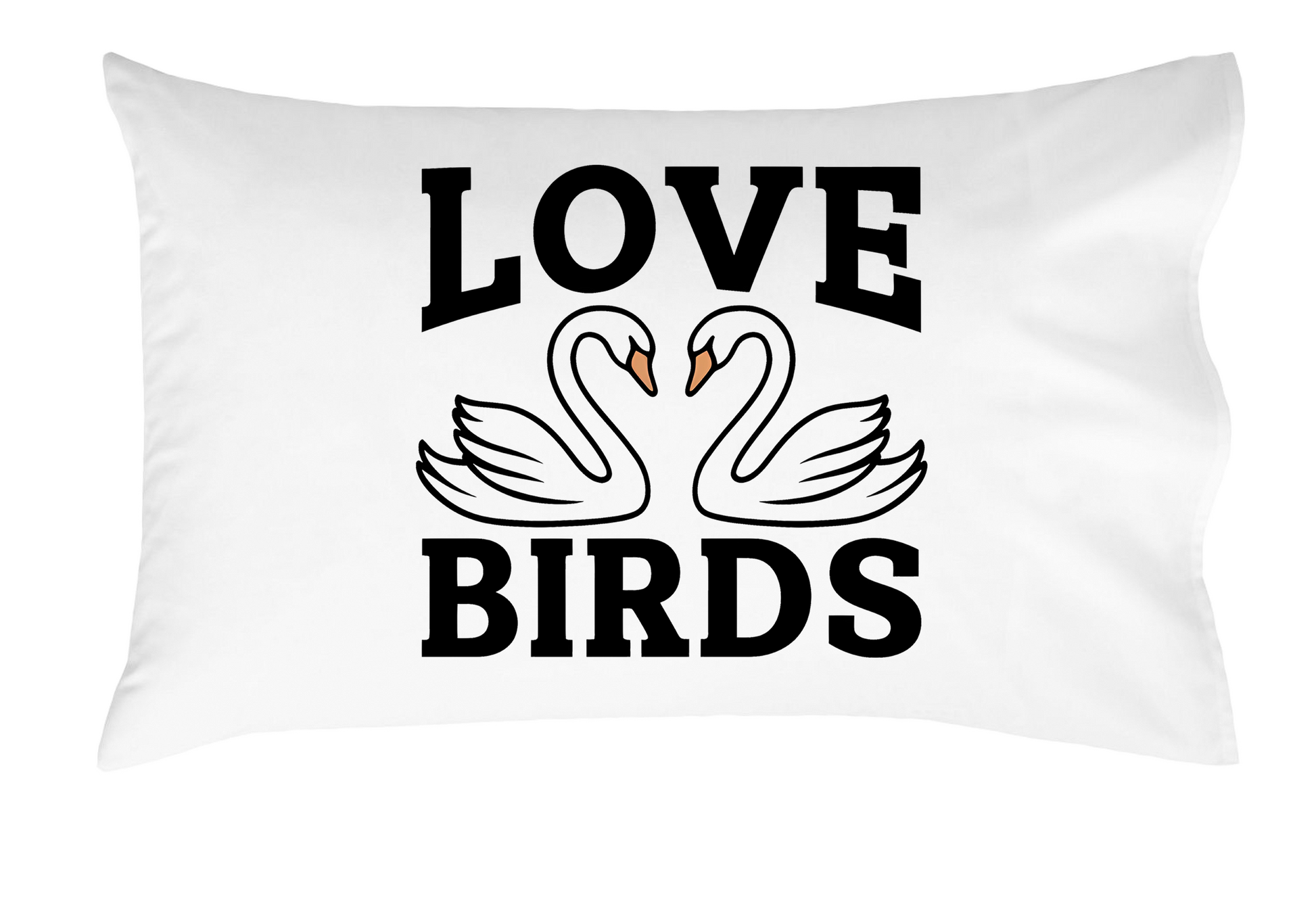 Love Birds Standard Pillowcase, for Weddings, Anniversaries, or Valentine’s Day