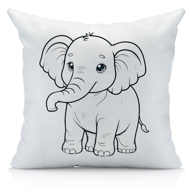 Animal Coloring Pillow Cover with Permanent Fabric Markers -Color me, Doodle Pillow, Kids Pillow