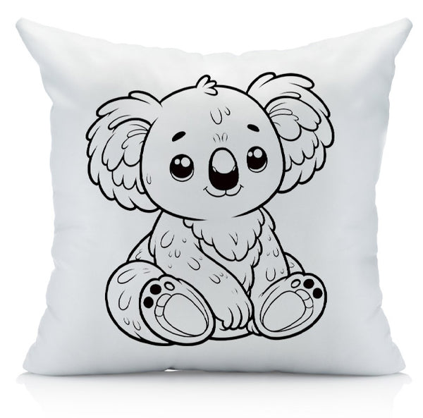 Animal Coloring Pillow Cover with Permanent Fabric Markers -Color me, Doodle Pillow, Kids Pillow