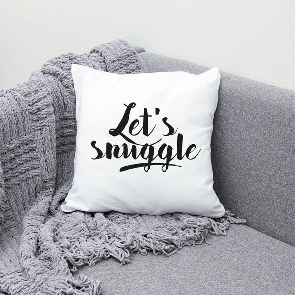 "Let's Snuggle" Throw Pillow Cover (18x18")