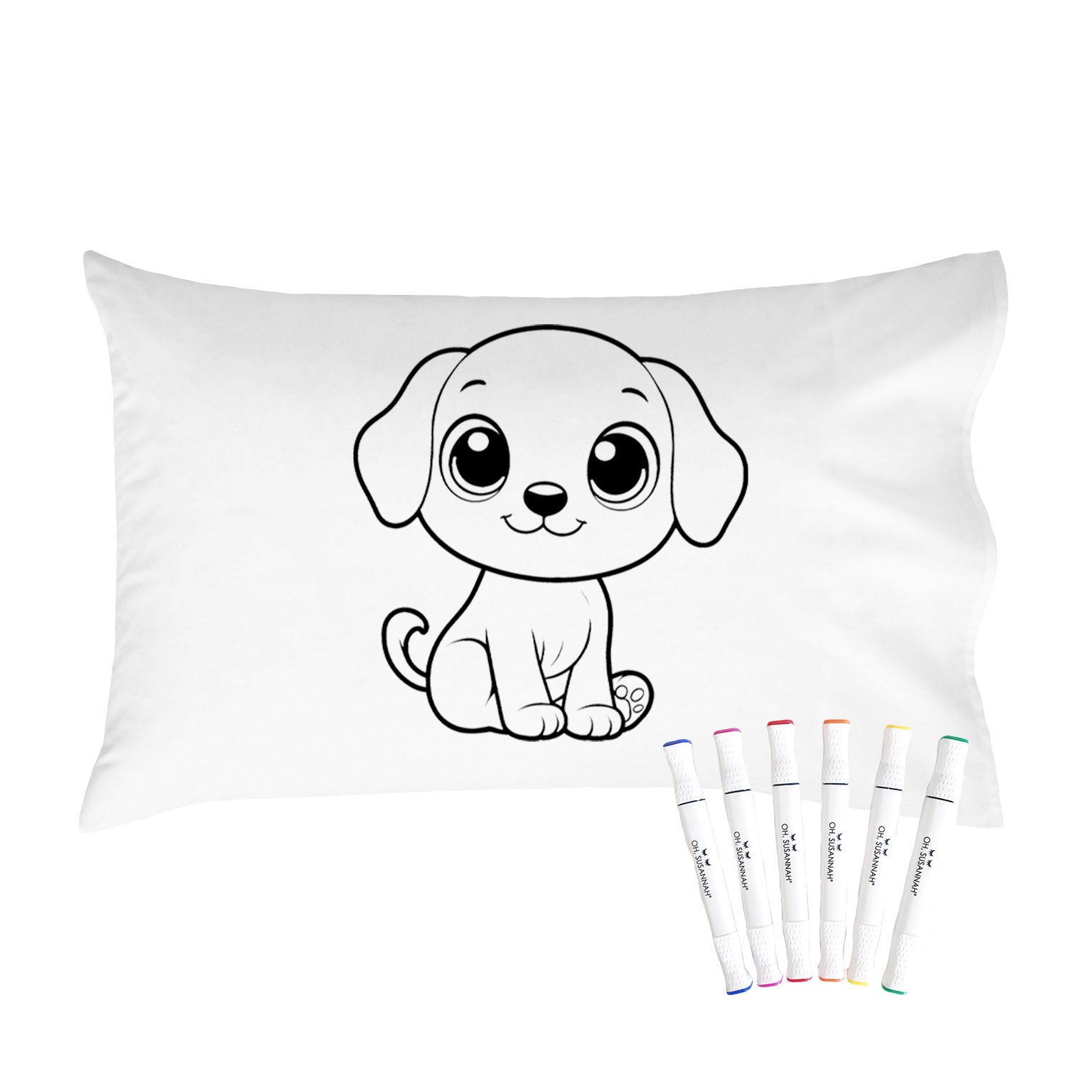 Animal Coloring Pillow Cover with Permanent Fabric Markers -Color me, Doodle Pillow, Kids Pillow