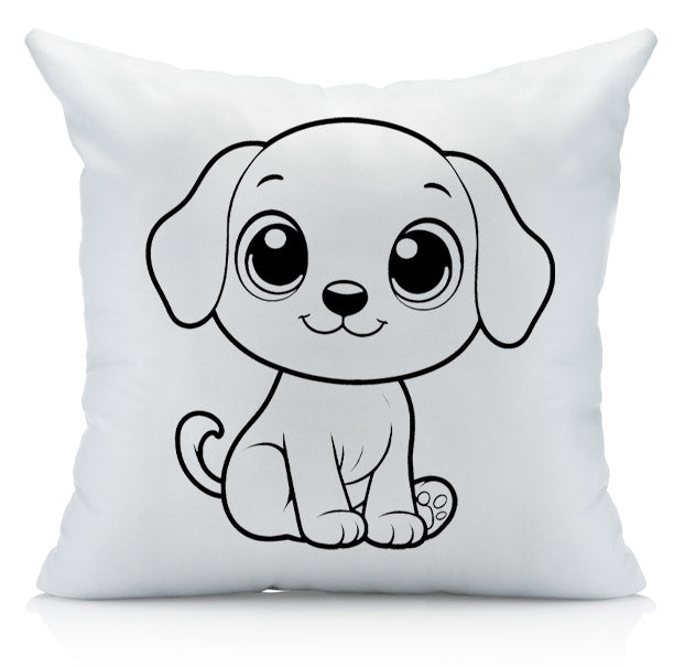 Animal Coloring Pillow Cover with Permanent Fabric Markers -Color me, Doodle Pillow, Kids Pillow