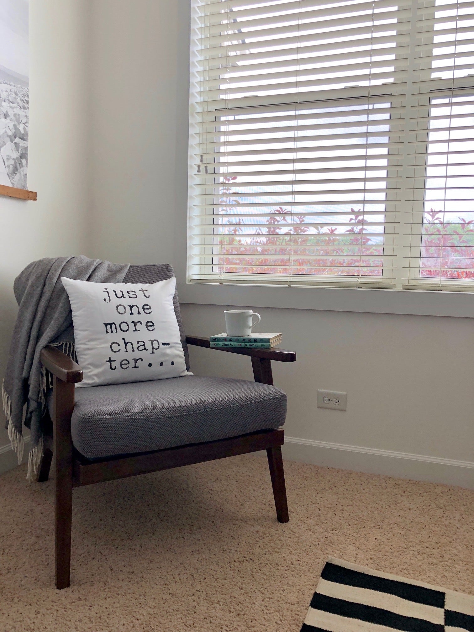 Just One More Chapter Throw Pillow Cover for Book Lovers