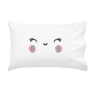 Pink Cheeks Smiley Face 20" x 30" Standard Pillowcase