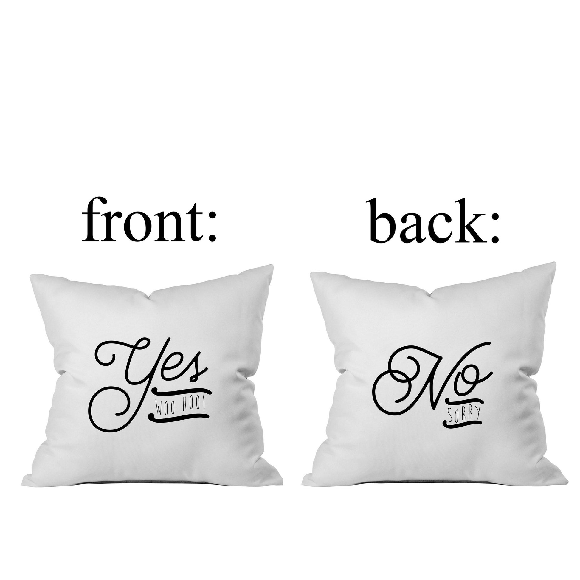 Yes / No 18x18 Inch Throw Pillow Cover
