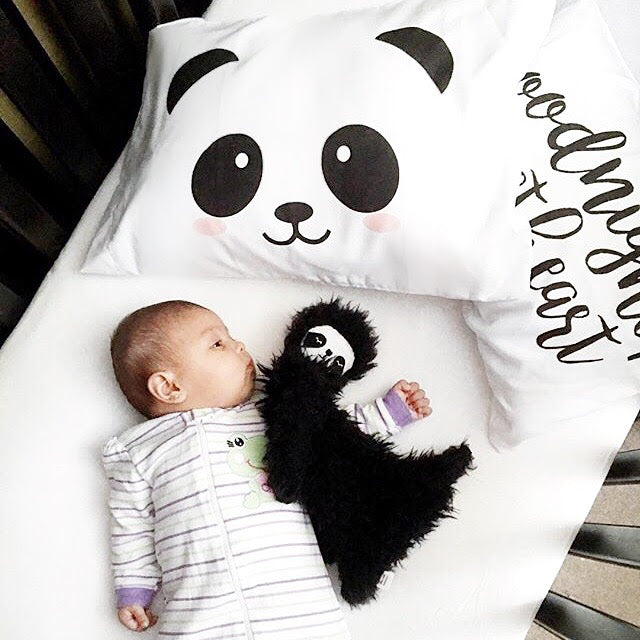 Delight Your Little One with Panda Face Toddler Size Pillowcase