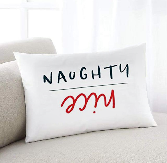 Naughty Or Nice Christmas Pillow Cover