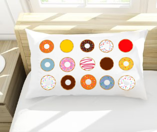 Donuts Pillowcase - Cute Pillowcase (1 14x19 inch Toddler Size)