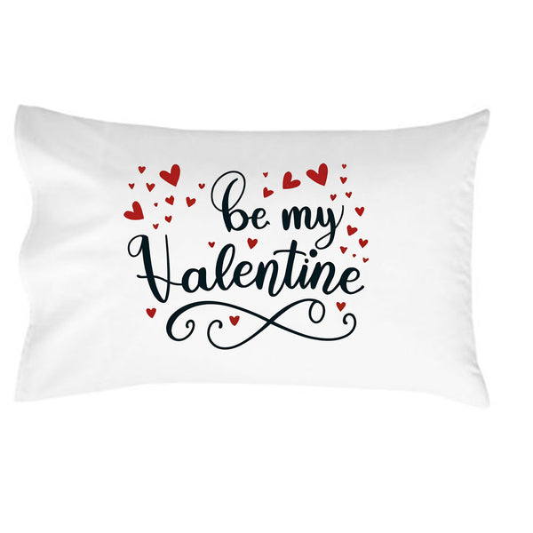 Be My Valentine Black Pillow Cover - Perfect Romantic Gift, Couples Gift, Valentines Day Gift