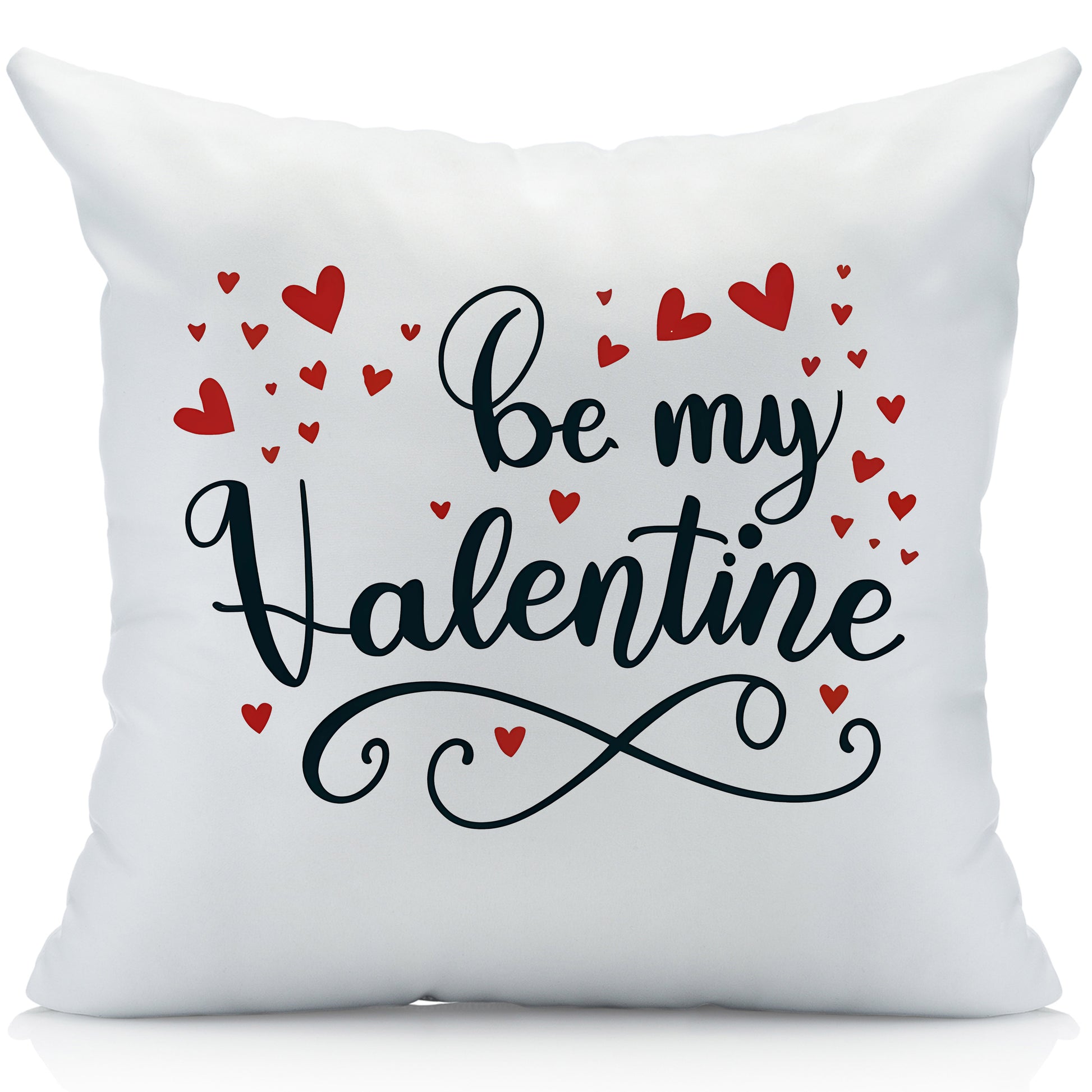 Be My Valentine Black Pillow Cover - Perfect Romantic Gift, Couples Gift, Valentines Day Gift