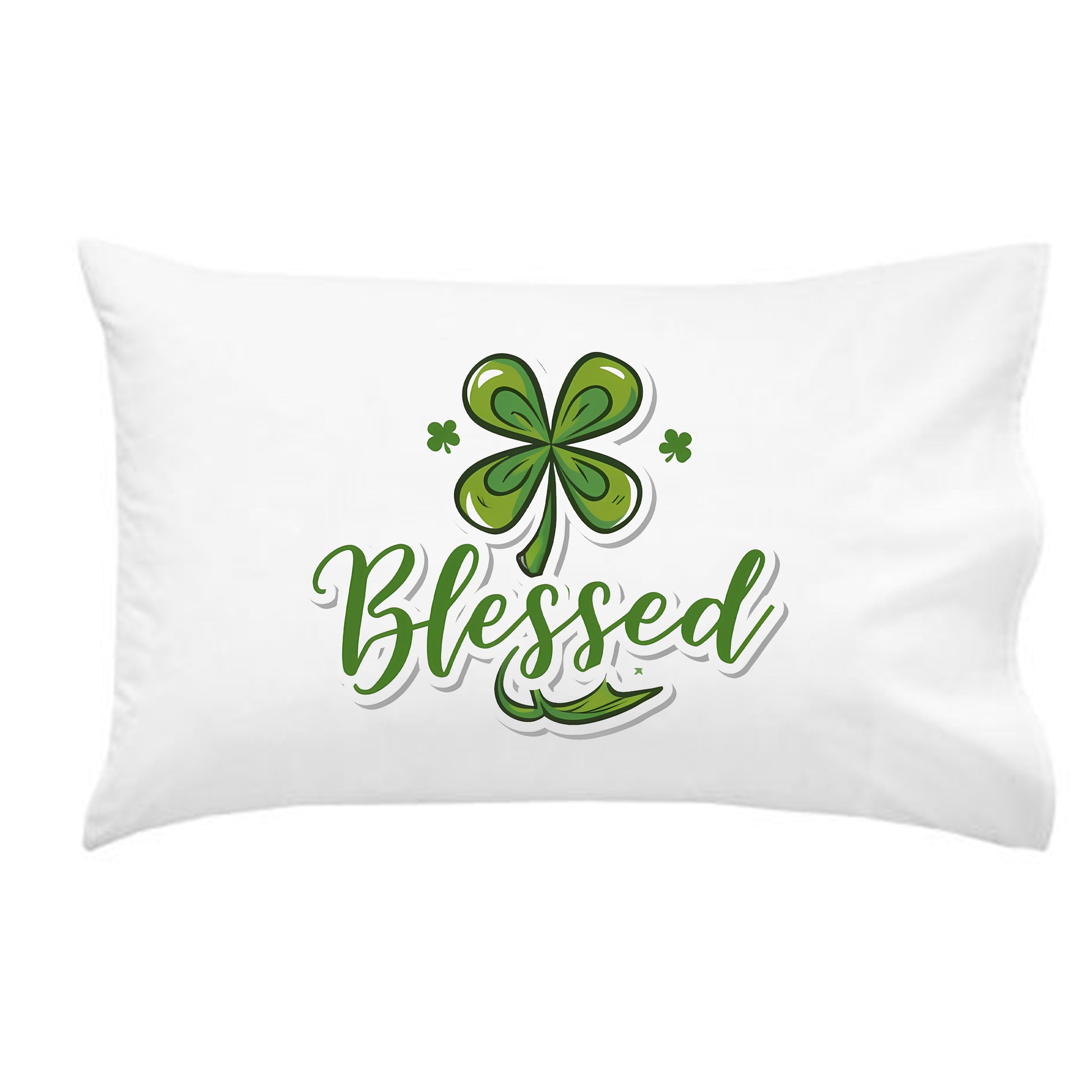 Saint Patrick's Day Blessed Clover Throw Pillow Cover