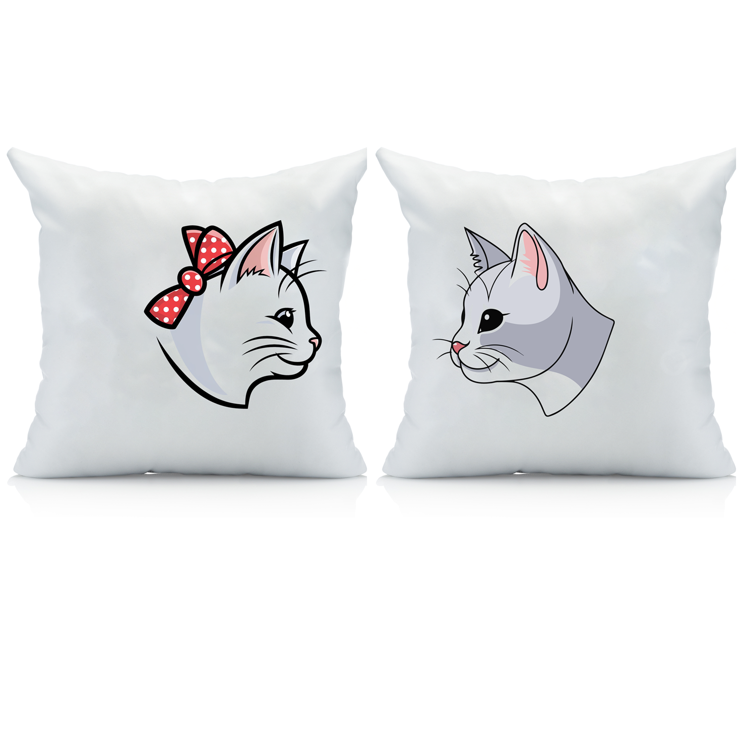 Cute Cat Bow Pillowcase, Decorated Cat Design for Pet Lovers, Stylish Kitty Face Design for Home and Bedroom
