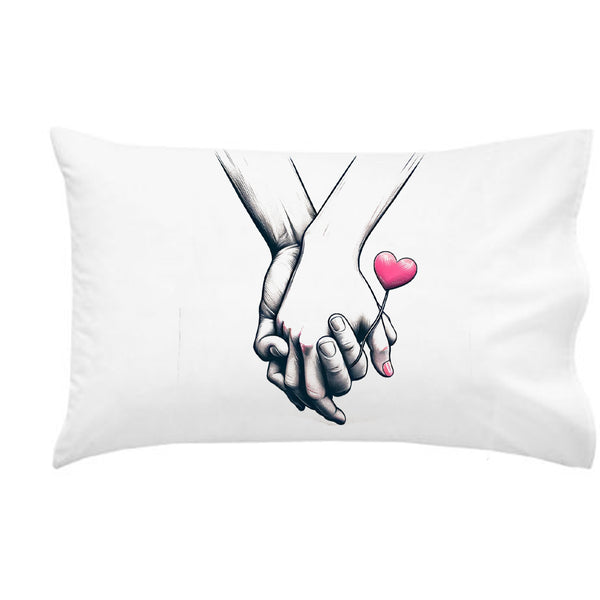 Couple Holding Hands Pillow Cover - Perfect Wedding Gift, Couple Gift, Anniversary Gift.