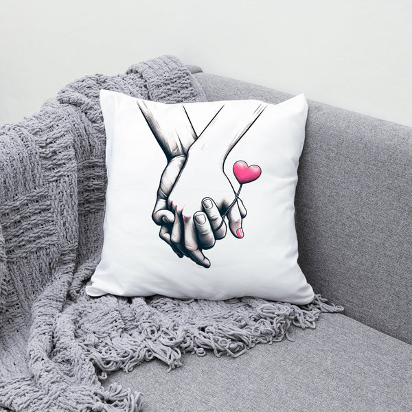 Couple Holding Hands Pillow Cover - Perfect Wedding Gift, Couple Gift, Anniversary Gift.