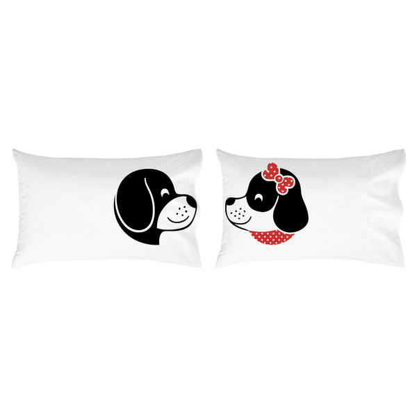 Smiling Puppy Dog Throw Pillowcase, Decorated Design for Fun and Cozy Bedding