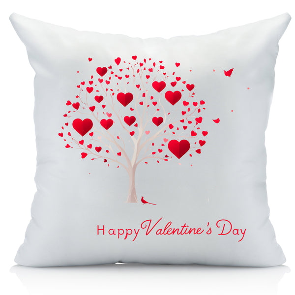 Happy Valentine's Day Tree Pillow Cover - Perfect Valentines Decor and Valentines Day Gift