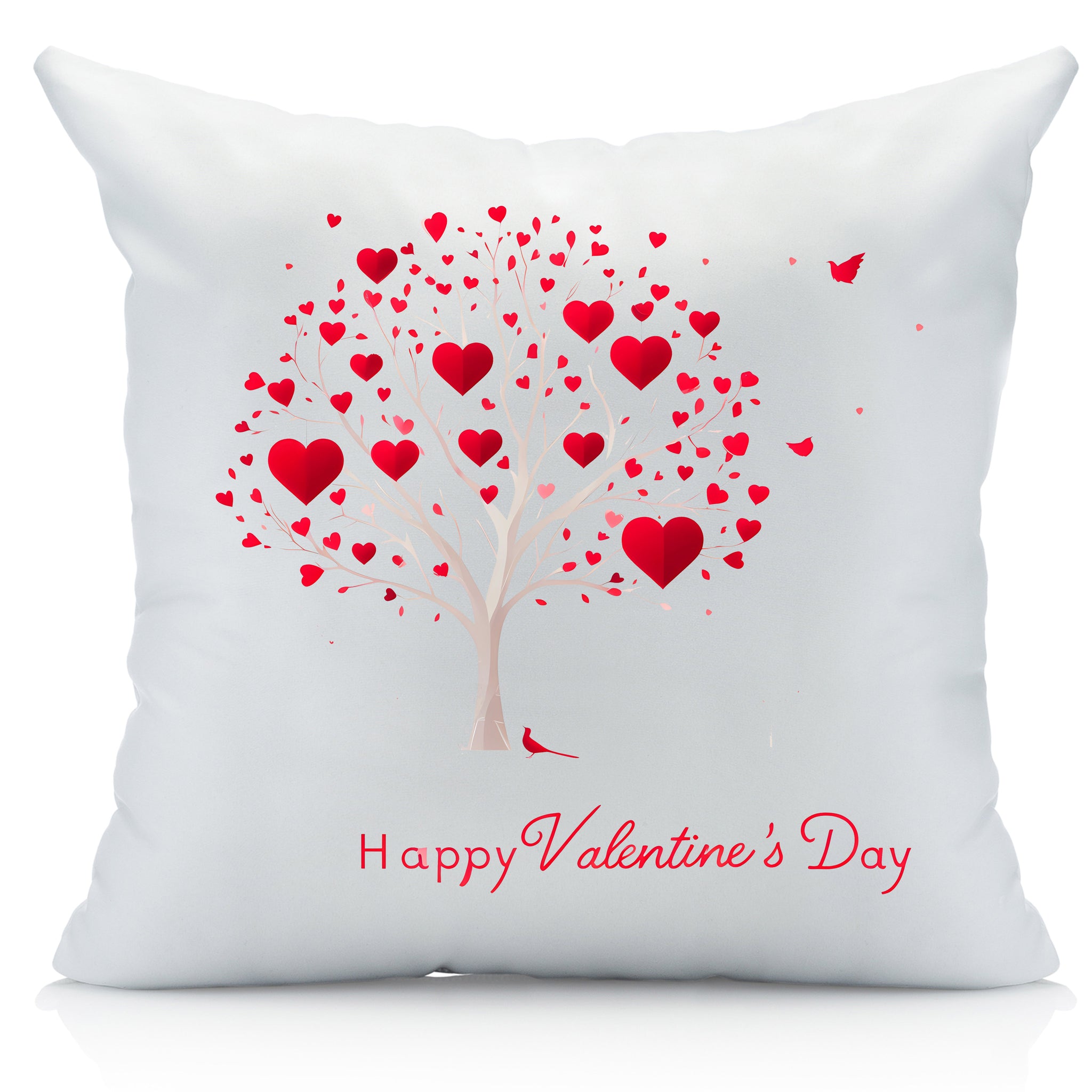 Happy Valentine's Day Tree Pillow Cover - Perfect Valentines Decor and Valentines Day Gift