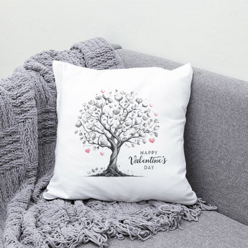 Black and White Valentine Tree Pillow Cover - Perfect For Couples, Valentines Day, Valentines Decor