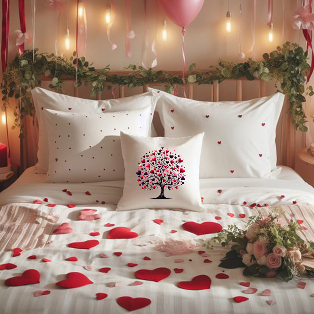 Whimsical Valentines Tree Pillow Cover Perfect For Couples Gift Val Oh Susannah