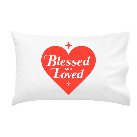 Blessed and Loved Heart Shape Pillow Cover - Perfect For Couples, Valentines Day, Valentines Decor, Anniversaries Gifts, and wedding Gifts
