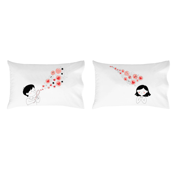 Heart Bubble Pillowcase, Unique Decorated Design for Teens, and Romantic Gifts