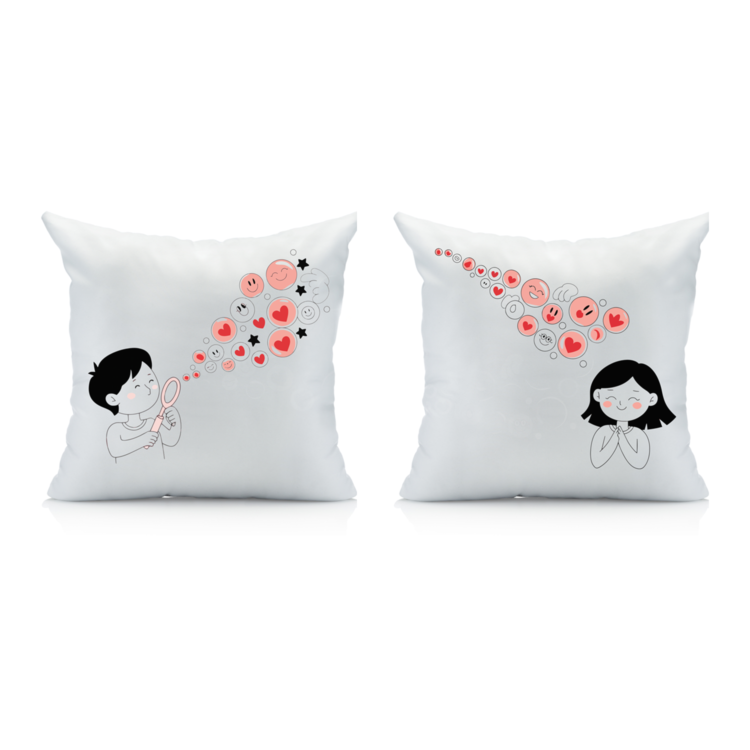 Heart Bubble Pillowcase, Unique Decorated Design for Teens, and Romantic Gifts