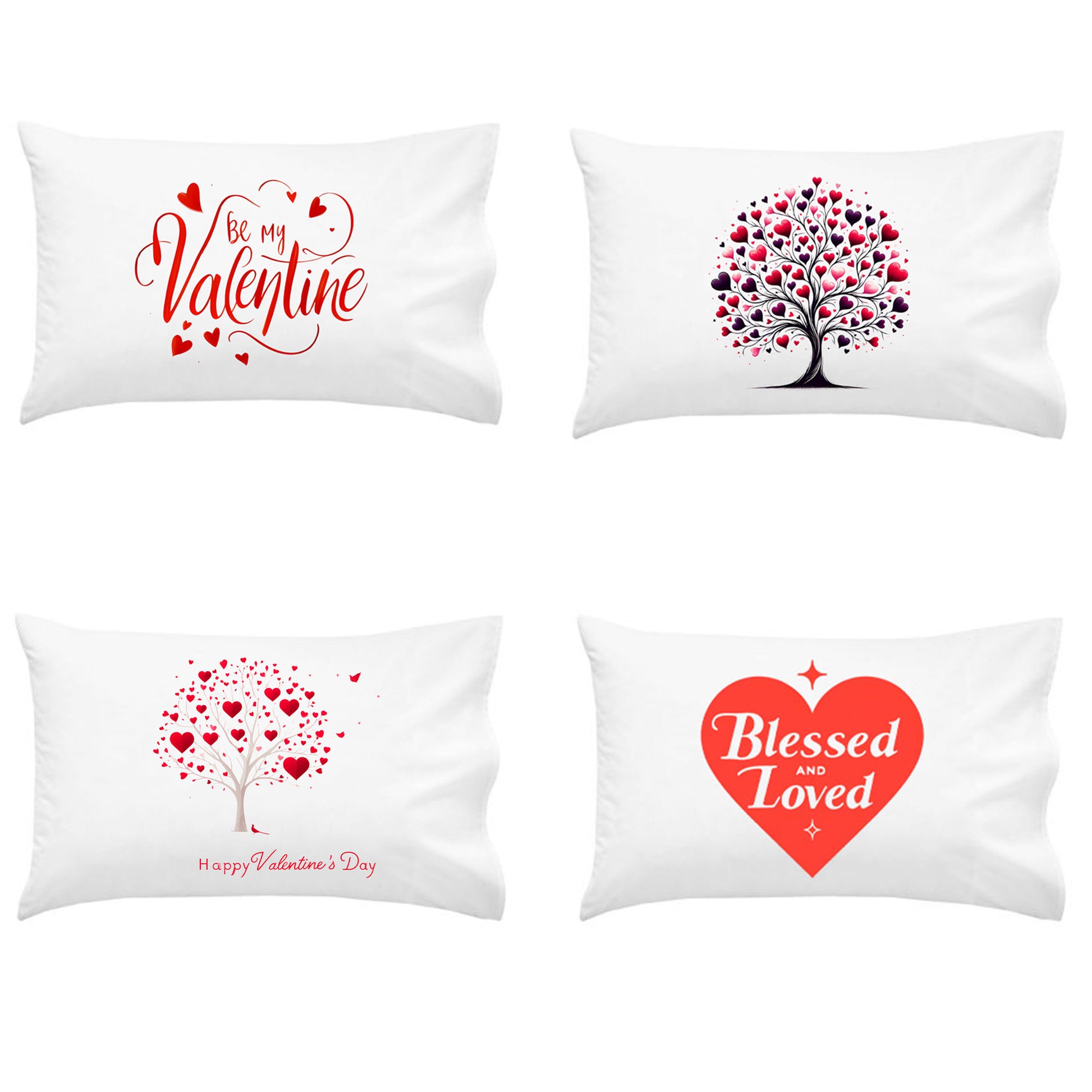 Valentines Day Pack of 4 Pillow Case for Valentines decor, valentines gifts and couples room decor