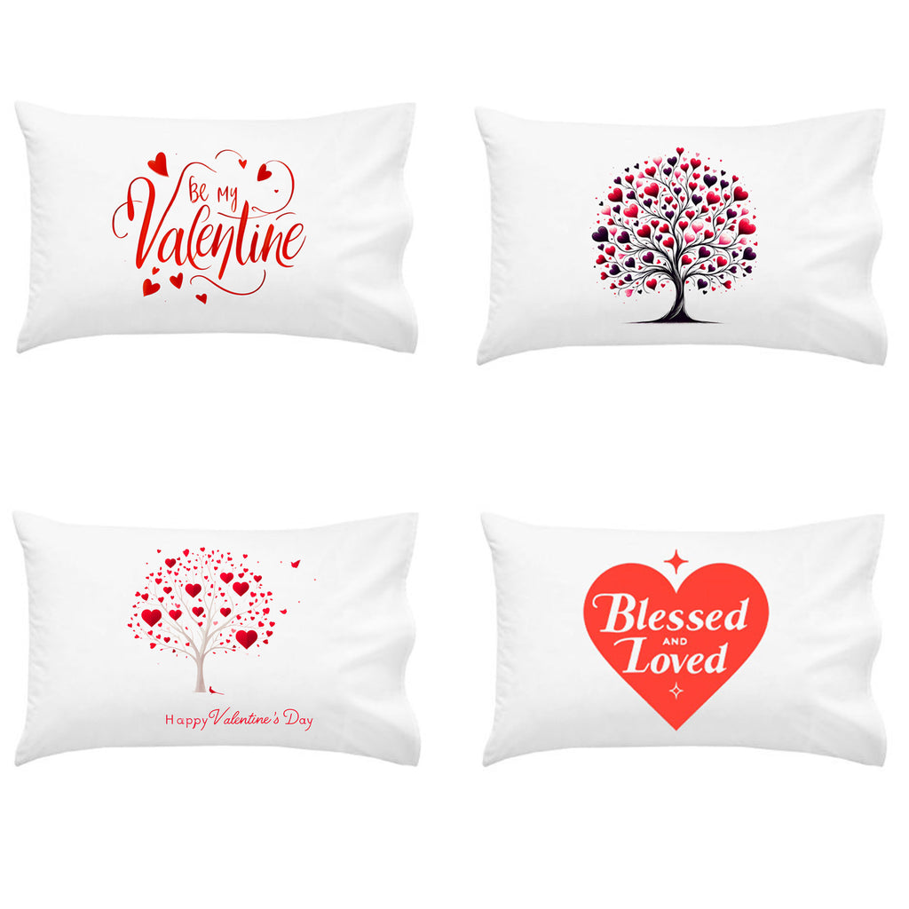 Valentines Day Pack of 4 Pillow Case for Valentines decor, valentines gifts and couples room decor