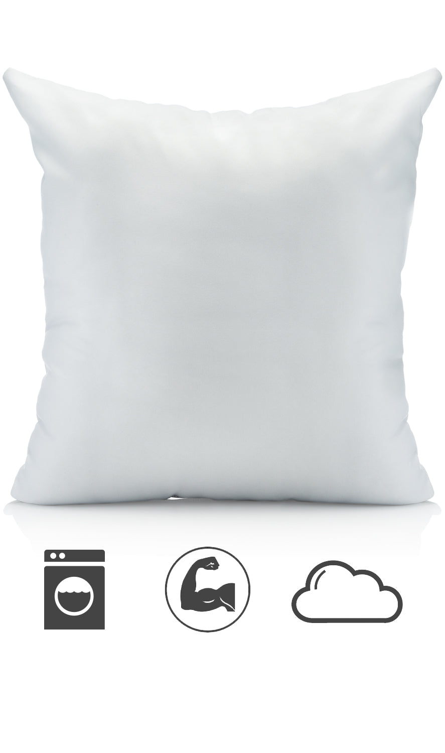 USA Made Premium 18 x 18 Pillow Inserts Woven Fabric, Machine Washable
