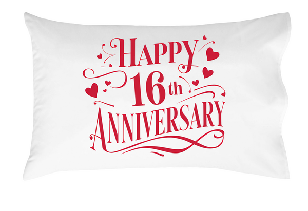 Happy Anniversary Decorative Standard Pillow, Perfect for Couples Gifts, Anniversary gifts