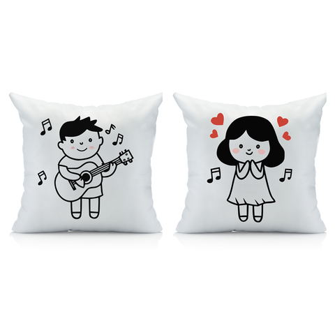 Sing Me a Love Song Pillowcases – Guitar Music Lovers Couples Gift, Romantic Anniversary, Wedding, Valentine's Day Decor