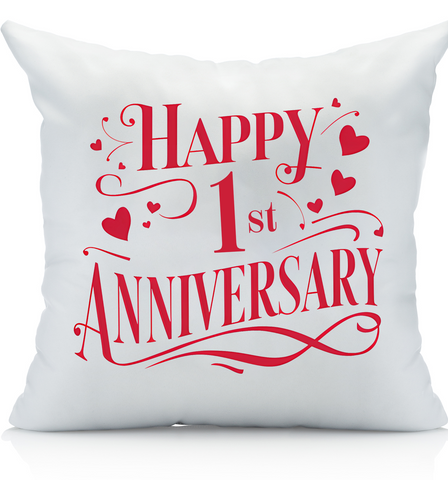 Happy Anniversary Decorative Standard Pillow, Perfect for Couples Gifts, Anniversary gifts