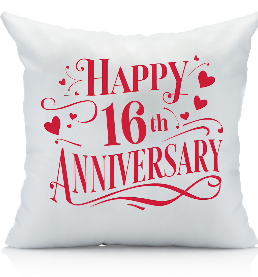 Happy Anniversary Decorative Standard Pillow, Perfect for Couples Gifts, Anniversary gifts