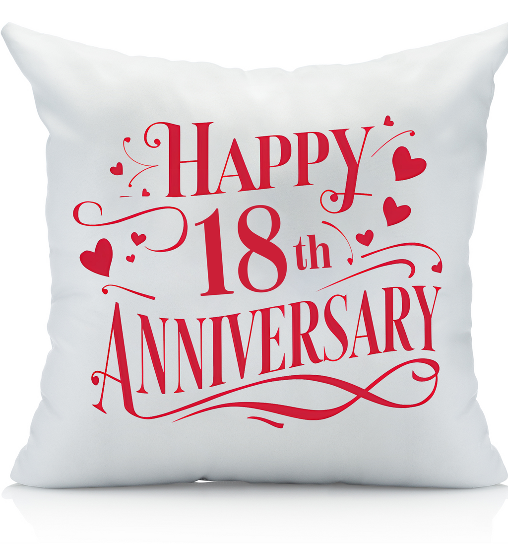 Happy Anniversary Decorative Standard Pillow, Perfect for Couples Gifts, Anniversary gifts