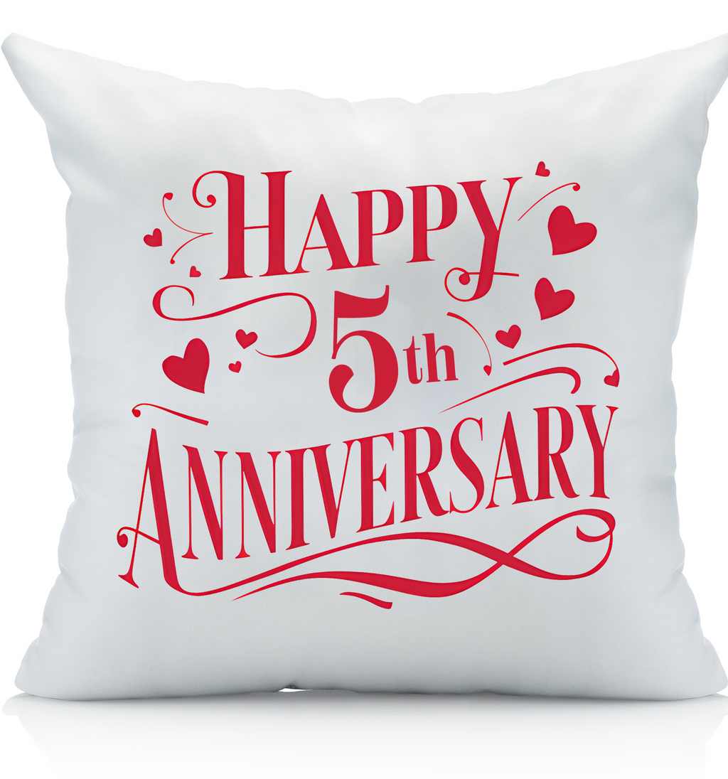Happy Anniversary Decorative Standard Pillow, Perfect for Couples Gifts, Anniversary gifts