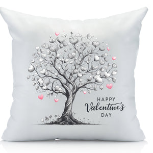 Black and White Valentine Tree Pillow Cover - Perfect For Couples, Valentines Day, Valentines Decor