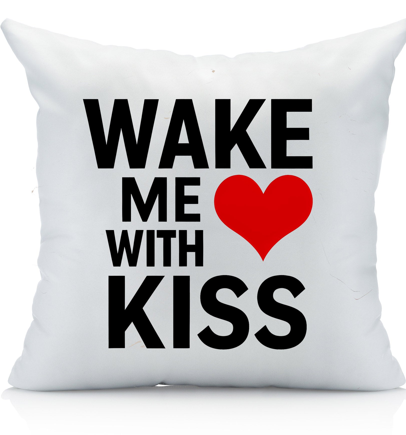 Wake Me with a Kiss Decorative Pillowcase, Durable Design, Perfect for Romantic Bedroom Décor or Gifts