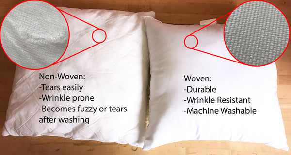 USA Made Premium 18 x 18 Pillow Inserts Woven Fabric, Machine Washable