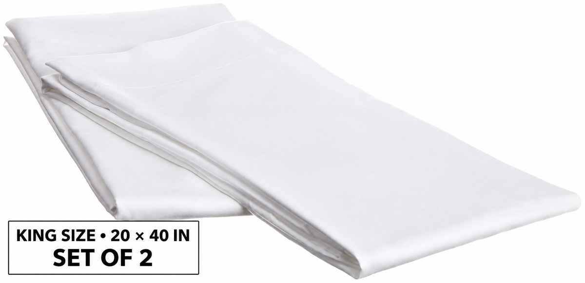 Bright White Microfiber Pillowcase Set — King Size, Set of 2