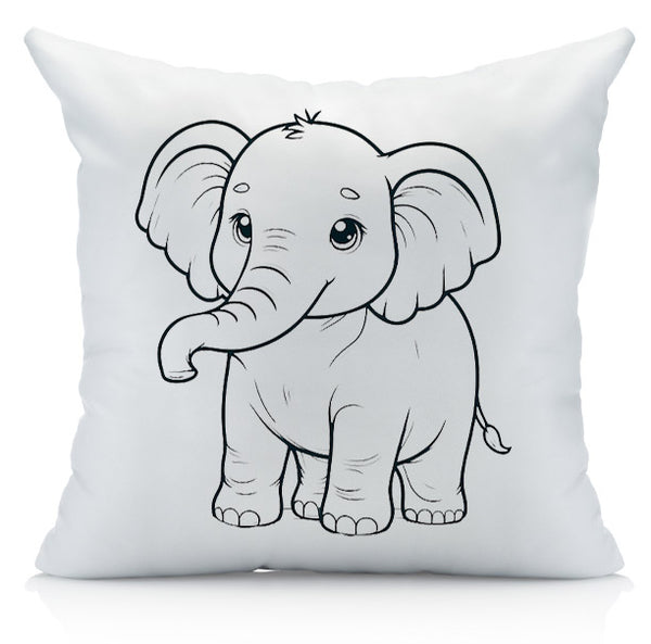 Animal Coloring Pillow Cover with Permanent Fabric Markers -Color me, Doodle Pillow, Kids Pillow