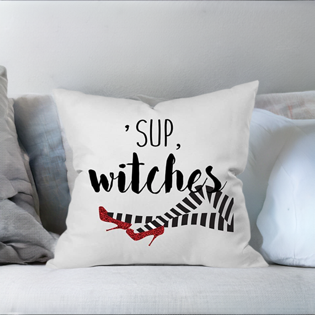 'Sup Witches Throw Pillow Cover