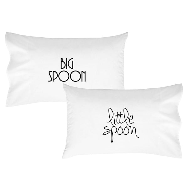 Big Spoon Little Spoon Mixed Font Pillow Cases