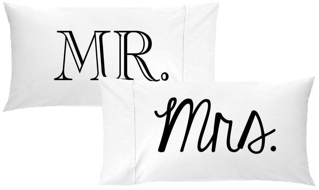 Mr & Mrs Couples Pillowcases (Mixed Font)