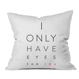 I Only Have Eyes For You Black Pink Font 18x18 Inch Throw Pillow Cover