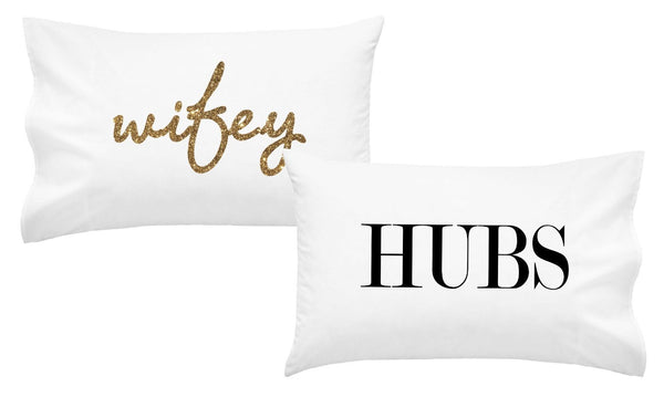 Hubs Wifey Couples Pillowcases (Standard/Queen Size)