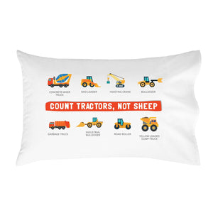 Count Tractors, Not Sheep Pillowcase (Multiple Sizes)